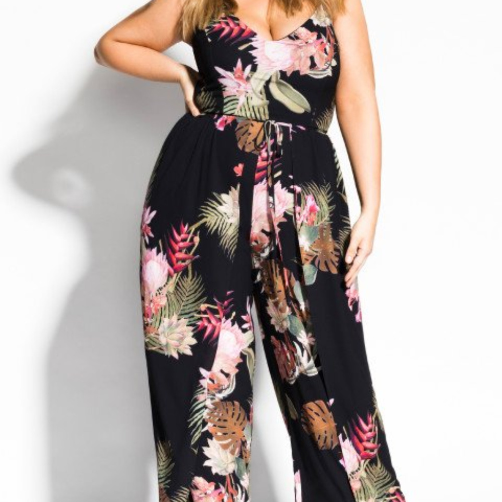 CITY CHIC PARADISE PALM JUMPSUIT SIZE 22 NEW!